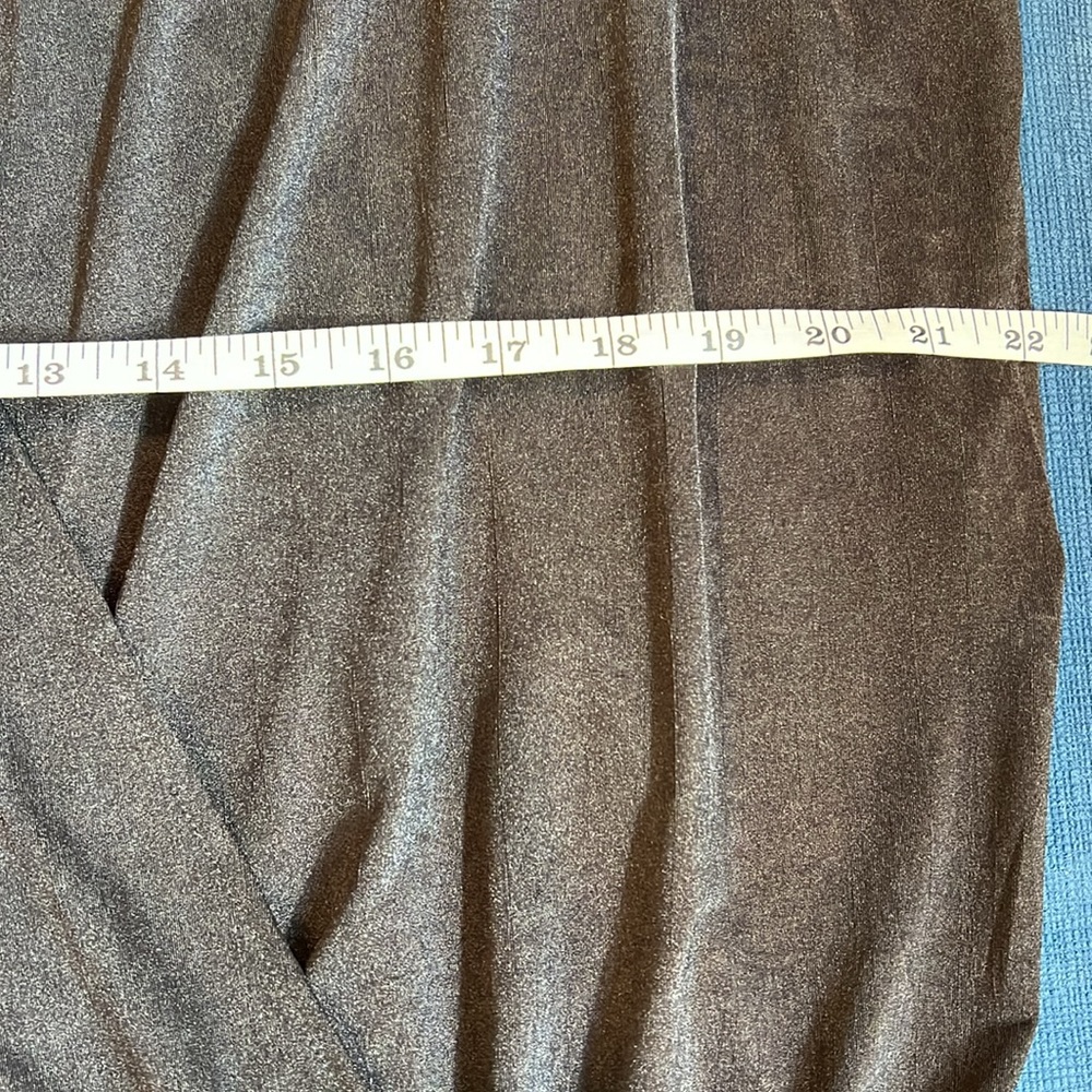 Black Zara size M cap-sleeves faux wrap blouse with tie - Picture 7 of 9